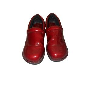 BOC Women's Sz7 US Red Shiny Clog Comfort Nursing Comfort Shoe